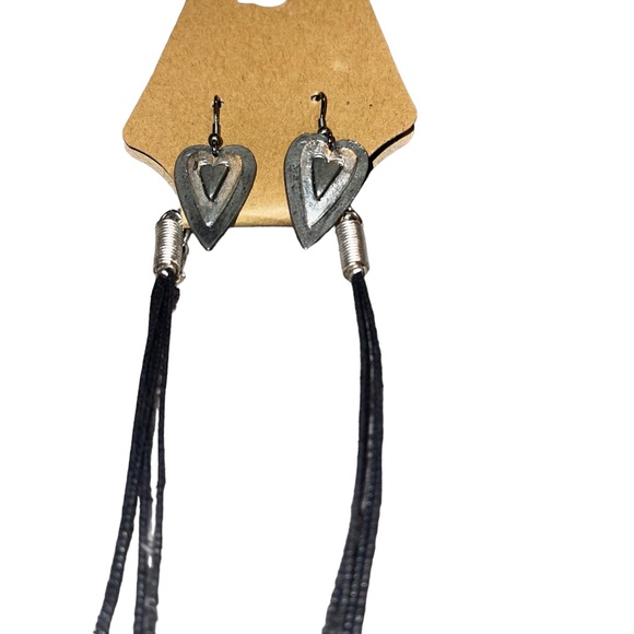 Christmas Tree Hill Metal Necklace And Ear Ring Set Dangle Ear Rings Cord Chain - Picture 3 of 4